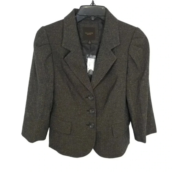 {The Limited Collection} Brown Pleated Sleeve Blazer - Picture 1 of 11